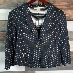 American Rag Black White Polkadot 1 Button Blazer